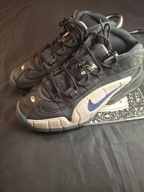 Nike Penny 1 Men’s Black  Suede Athletic Shoes with Blue Swoosh